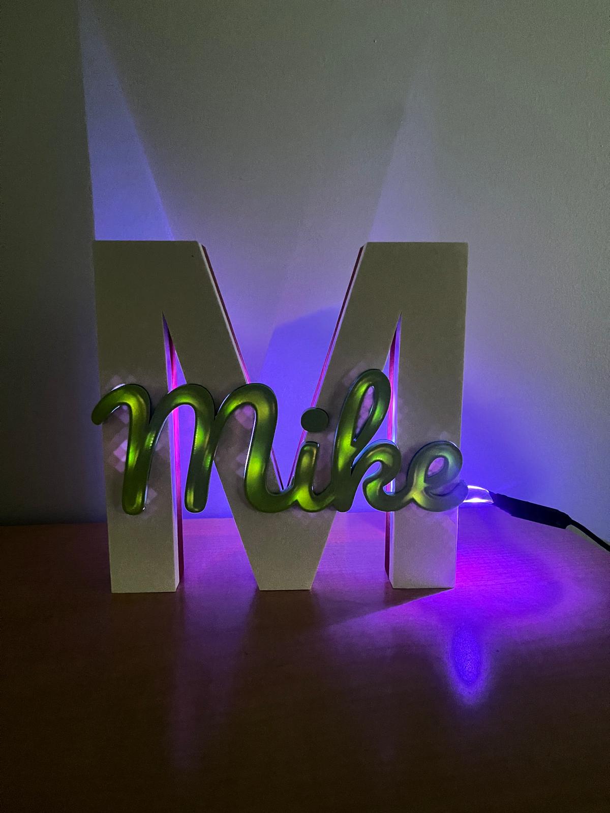 Custom Monogram Initial & Name Desk Plate — view 3 of 5 by Alycia's Studio